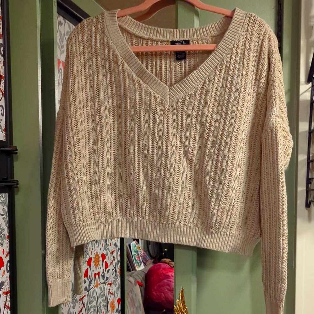 Cozy Beige V-Neck Sweater